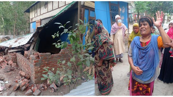 সিরাজদিখানে প্রধানমন্ত্রীর দেওয়া আশ্রায়ন প্রকল্পের ঘর ভেঙ্গে জমি দখলের চেষ্টা, বাড়িঘর ভাঙচুর আহত ৪, যুবলীগ নেতা সহ আটক ৪